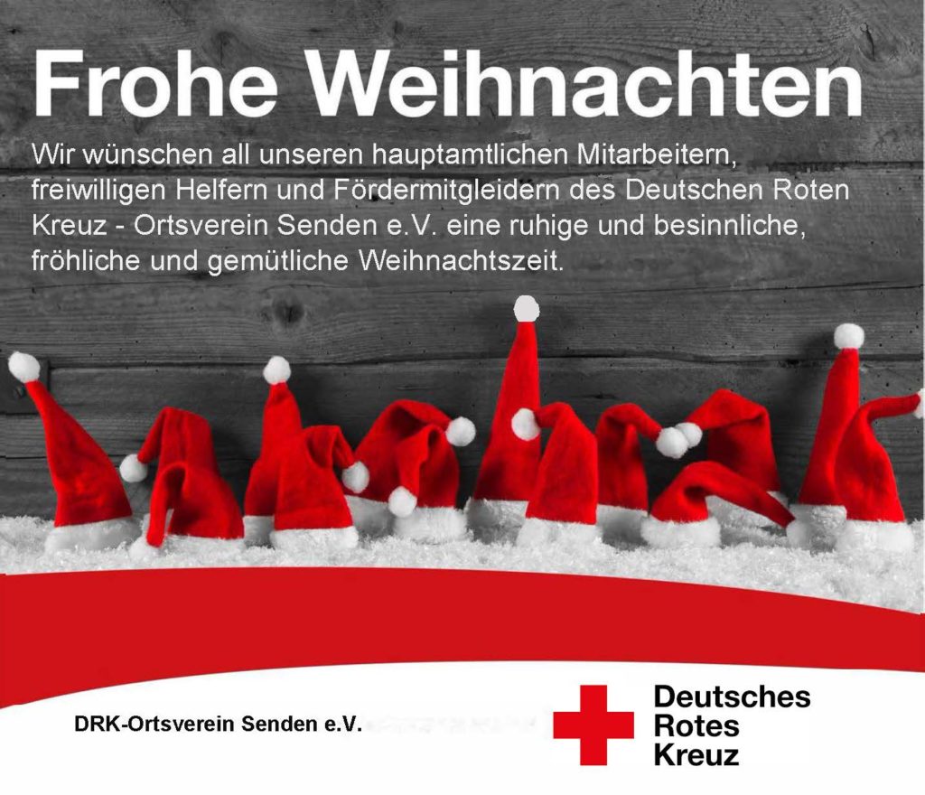 Frohe Weihnachten und besinnliche Tage DRKOrtsverein Senden